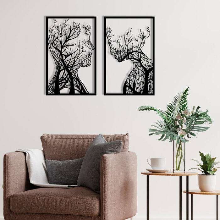 Wallity Lutuf Accesorio Decorativo de Pared de Metal Negro